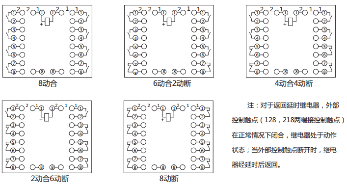 BZS-12延時中間繼電器內部接線圖及外引接線圖