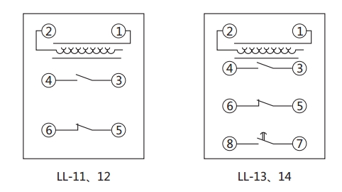 LL-14繼電器內(nèi)部接線