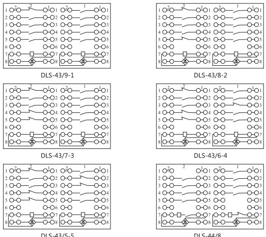 DLS-43/8-2雙位置繼電器內(nèi)部連接線圖片2