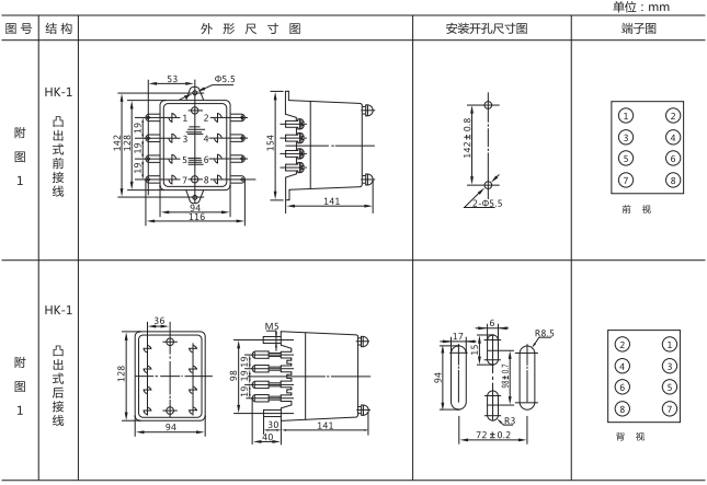 DT-13/120同步檢查繼電器尺寸圖