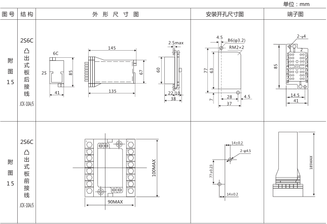 DZ-639/020大容量中間繼電器外形及安裝尺寸圖片