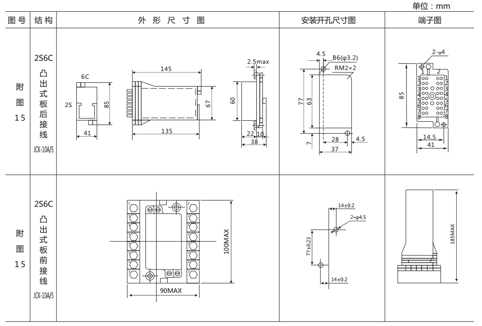 DZS-11CE延時(shí)中間繼電器外形及開孔尺寸