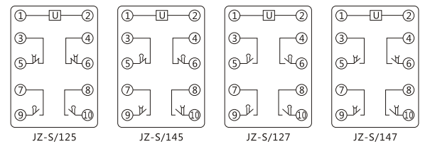 JZ-S/2415靜態(tài)可調(diào)延時中間繼電器內(nèi)部接線圖及外引接線圖