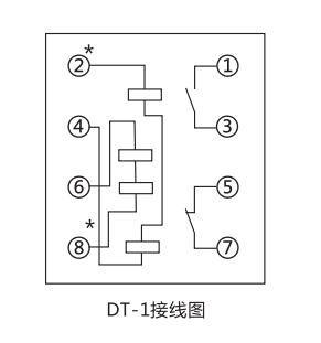 DT-1/90同步檢查繼電器內(nèi)部接線及外部接線圖